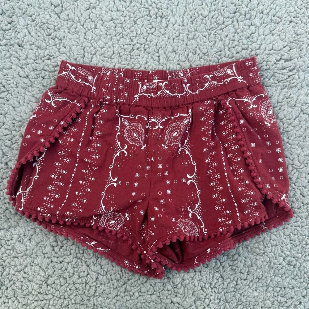 Madewell Red Paisley High Waist Shorts - Picture 4 of 6